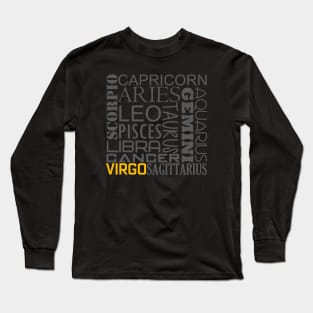 Virgo Zodiac Montage Long Sleeve T-Shirt